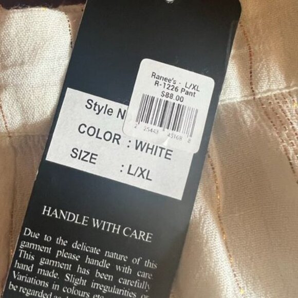 Ranees Off-Shoulder Top & Wide-Leg Pants palazzo Two-Piece White Bohemian Set - Picture 7 of 7